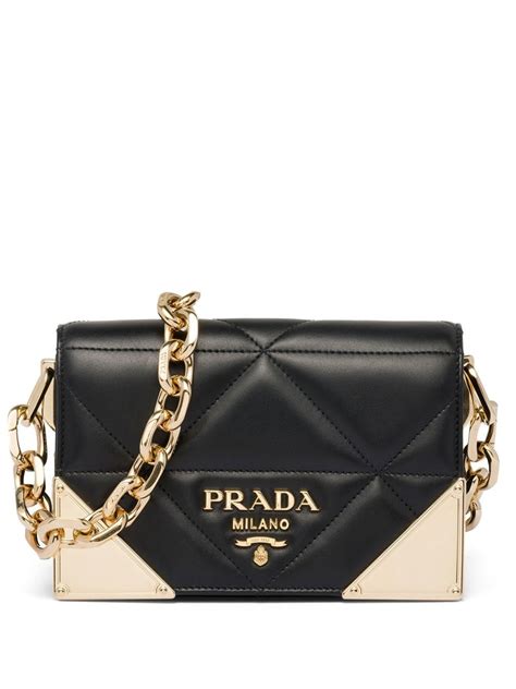 prada small bag yellow|Prada quilted shoulder bag.